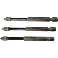 Pozidriv Impact Screwdriver Bits PZ2 x 75mm (Pack 3)