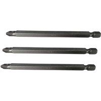 Faithfull Pozidriv S2 Power Screwdriver Bits PZ2 x 100mm (Pack 3)