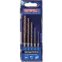 Faithfull Quick Change Impact Rated Drill Bits HSSE M35 Cobalt 2 - 6mm FAIQCSET5