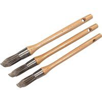 Faithfull FAIPBPOINT3 Pointed Tip Sash Paint Brush Set of Three: 15, 18, 21mm Synthetic Bristle, Wooden Handles