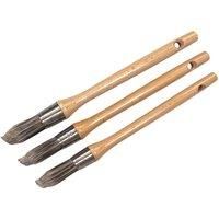 Faithfull FAIPBPOINT3 Pointed Tip Sash Paint Brush Set of Three: 15, 18, 21mm Synthetic Bristle, Wooden Handles