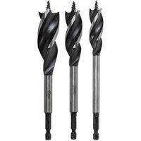 Faithfull FAITPASET3PC Tri-Point Speed Auger Bit - Set of 3 - 16, 20 & 25mm