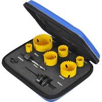 Faithfull Professional Holesaw 9pc 19 22 29 38 44 57mm Set 2x Arbours 1x Adapter