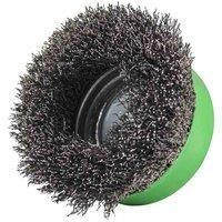 Faithfull X-LOCK Wire Cup Brush 75mm M14x2, 0.30mm Stainless Steel Wire