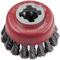 Faithfull 21075XL150 X-LOCK Wire Cup Brush Twist Knot 75mm M14x2, 0.50mm Steel W
