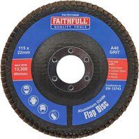 Faithfull Sanding Flap Disk Amuninium Oxide 40 Grit (Coarse) 115mm (4.5") For Angle Grinders