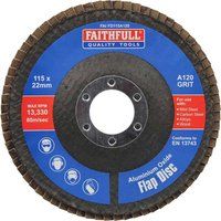 Faithfull Sanding Flap Disk Amuninium Oxide 120 Grit (Fine) 115mm (4.5") For Angle Grinders