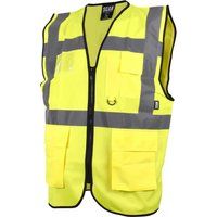 Scan Hi-Vis Utility Vest Waistcoat Yellow - M