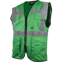 Scan Hi-Vis Utility Vest Waistcoat Green - M