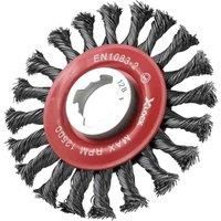 Faithfull 43115XL150 X-LOCK Conical Wire Brush 115mm M14x2, 0.50mm Steel Wire