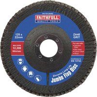 Faithfull FAIFD12540Z Zirconia Abrasive Jumbo Flap Disc 127mm x 22mm COARSE