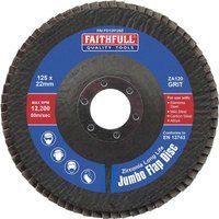 Faithfull FAIFD125120Z Zirconia Abrasive Jumbo Flap Disc 127mm x 22mm FINE