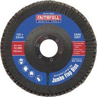 Faithfull  Zirconia Abrasive Jumbo Flap Disc ZA80 125mm FAIFD12580Z