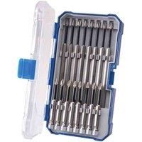 Faithfull Impact Screwdriver Bit Set 16 Piece PZ2 PH2 75mm 150mm Case XMS23LBITS