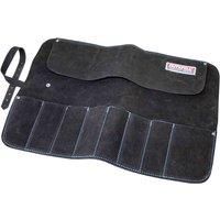 Faithfull 8 Pocket Black Suede Leather Chisel Roll