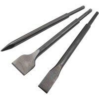 Faithfull SDS-plus Concrete & Masonry Chisel Set Flat, Pointed & Spade Chisel