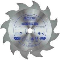FAITHFULL 190mm x 30mm Bore 12-Tooth TCT Circular Saw Blade Wood, FAIZ19012