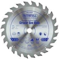 Faithfull FAIZ19024 TCT Circular Saw Blade 190 mm x 16 mm Bore x 24 Teeth, Silver,Blue
