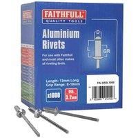 Faithfull FAIAR3L1000 Aluminium Rivets (1000) 13MM Long