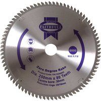 Faithfull FAIZ25080Z Circular Saw Blade 250 x 16/25/30mm x 80T Zero Degree