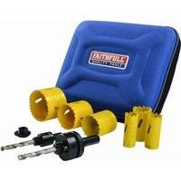 Faithfull FAIHSKP Bi-Metal Cobalt Plumbers Holesaw Kit, 9 Pieces, Includes Plumbers Most Used Sizes, Also for General Use With Storage Case