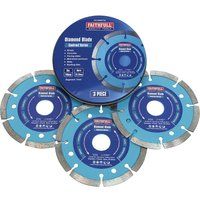 Faithfull FAIDBSET3C 115mm Segmented Diamond Grinder Blades x3 Pack XMS21DBLADE3