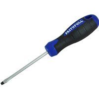 Faithfull Soft Grip Screwdriver Flared Slotted Tip 4.0 X 75Mm FAISDF75