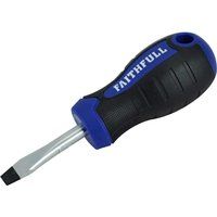 Faithfull Soft Grip Stubby Screwdriver Flared Slotted Tip 6.5 X 38Mm FAISDFS