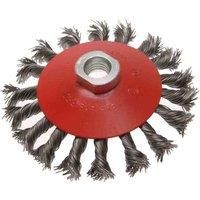 Faithfull WBTC115 Conical Wire Brush 115mm x M14 x 2 / 0.50mm Wire