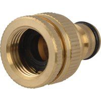 Faithfull FAIHOSETC Brass Dual Tap Connector for both 12.7 mm (1/2 Inch) and 19 mm (3/4 Inch) Diameter Hoses