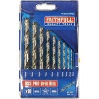 Faithfull MSET10PRO HSS Drill Set M2 1-10mm