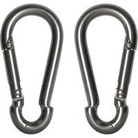 Faithfull FAICHFBS60S Fire Brigade Snap Hook Stainless Steel 6mm (Pack of 2)