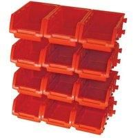 Faithfull FAIPAN12 Plastic Storage Bins with Wall Mounting Rails, 12 bins (16 Pieces)