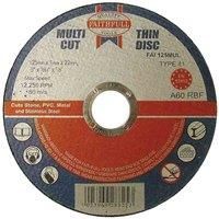Faithfull FAI12510MUL Extra Thin (1 mm) Fast Cut Cutting Discs 125 mm x 1 mm x 22 mm (5 Inch) 10 Pack with Storage Tin