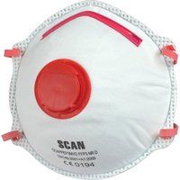 SCAN Moulded Disposable Masks Valved FFP3 Very Fine Dust Protection Non Medical
