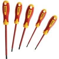 Faithfull FAISDVDESET5 Soft Grip VDE Screwdriver Set of 5