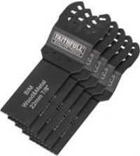 Faithfull FAIMFWM22B Flush Cut Wood-Metal Blade 22mm Bi-M Pack of 5