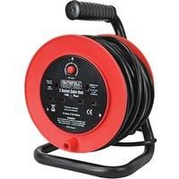 FAITHFULL 15m Heavy Duty 240v Open Drum 2 Socket Extension Lead Cable, FPPCR15