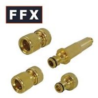 Faithfull FAIHOSESET4 Brass Nozzle & Fittings Kit 4 Piece 12.5mm (1/2")