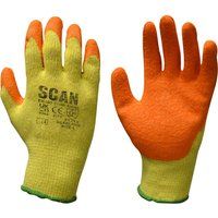 Scan SCAGLOKSM Knitshell Latex Palm Gloves - Orange - Size 8