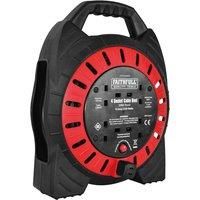 Faithfull FPPCR20MSE 25M 240v Enclosed Cable Reel, Red/Black, 20M
