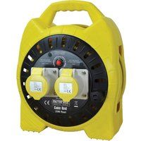 Faithfull Power Plus Enclosed Cable Reel 110V 16A 2-Socket - 25m