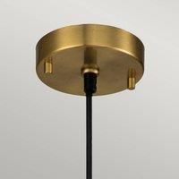 Elstead Etoile pendant light, 1-bulb 13.3 cm antique brass