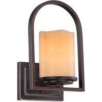 Pretty wall lamp Aldora with onyx lampshade