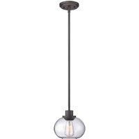 QZ/TRILOGY/MP Trilogy 1 Light Old Bronze Ceiling Pendant with Glass Shade