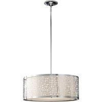 FE/JOPLIN/3P Joplin Chrome Large 3 Light Pendant with Cut Metal Shade