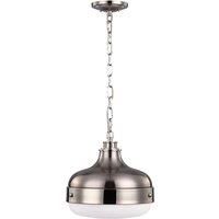 Elstead Lighting Pendant, Polished Nickel/Brushed Steel