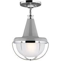 Livingstone 1 Light Ceiling Mini Pendant Polished Nickel Grey E27