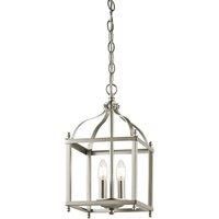 KL/LARKIN/P/S NI Larkin 2 Light Brushed Nickel Small Ceiling Lantern Pendant