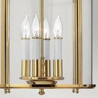 Gentry 4 Light Medium Ceiling Lantern Pendant Polished Brass E14
